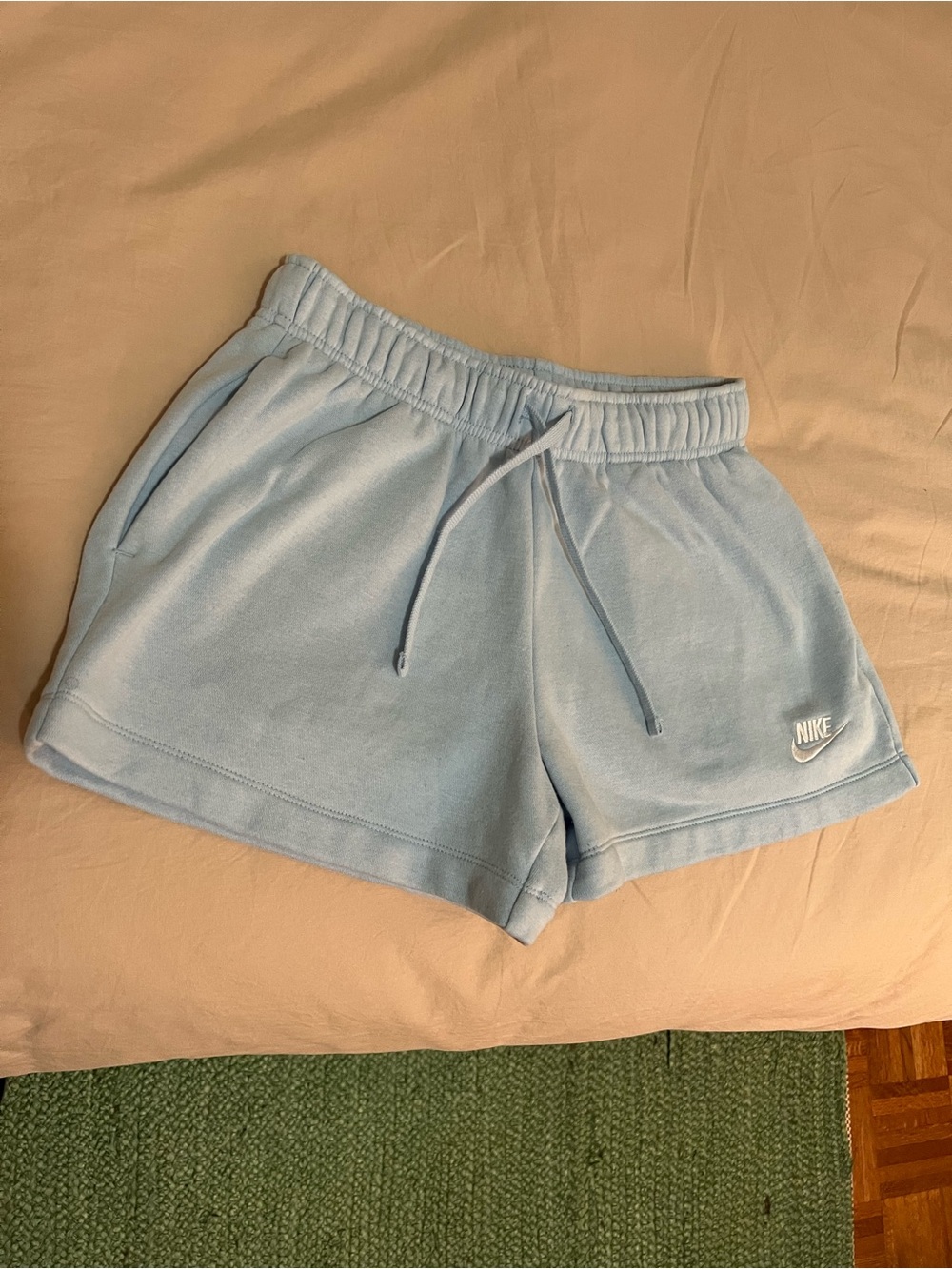 Nike Women’s Light Blue cotton sweat Shorts small